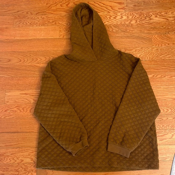 Madewell Tops - Madewell quilted sweatshirt with hood. Size XL - Caramel color